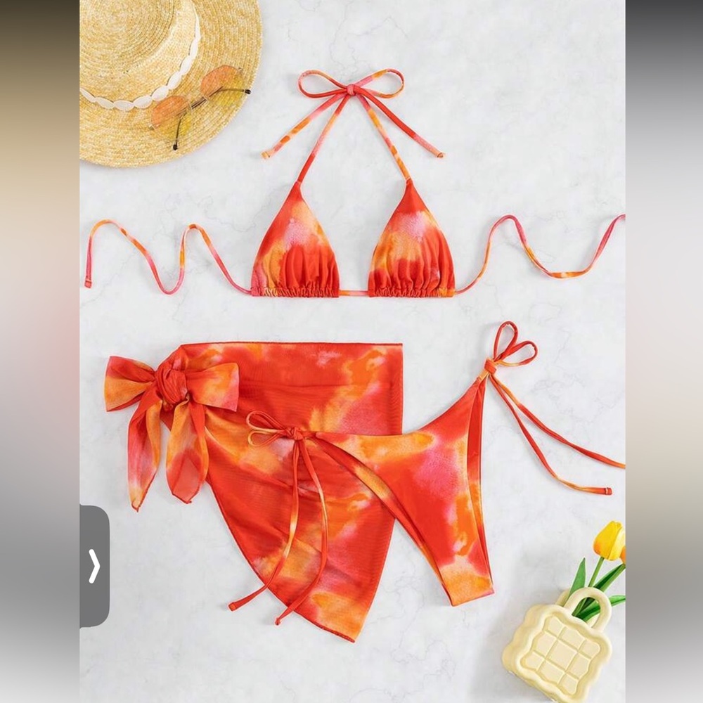 Orange Red Bikini Set